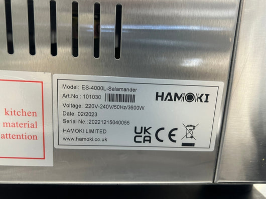 Hamoki - 101030 - Electric Salamander Grill (Adjustable) ES-4000L - Cooking